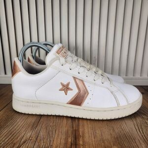 Womens 7 Converse EV3 OX 162868C White Rose Gold Skater Fashion Sneakers Shoes